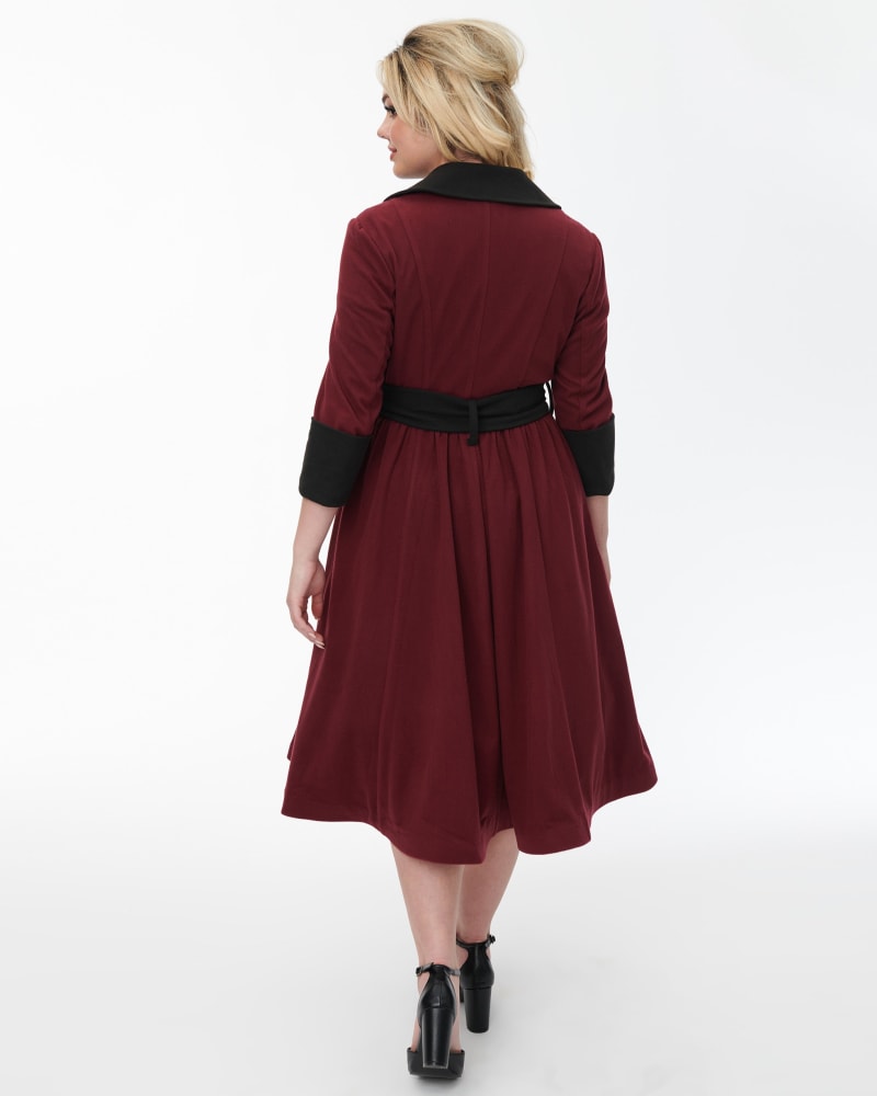Burgundy swing coat top
